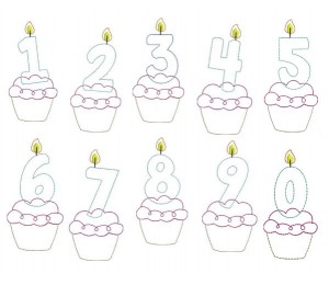 Stickserie - Geburtstagsmuffins